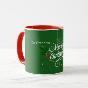Caneca Para: Vovó, Feliz Natal,