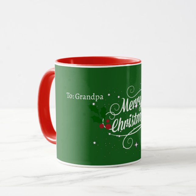 Caneca Para: Vovô, Feliz Natal, (Frente Esquerda)