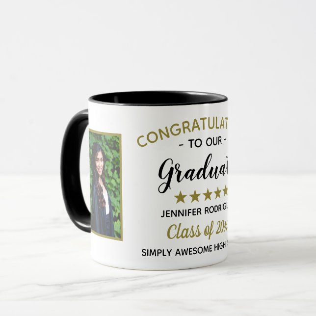 Caneca Parabéns de graduação Formando Personalizado 2 Fot (Frente Esquerda)