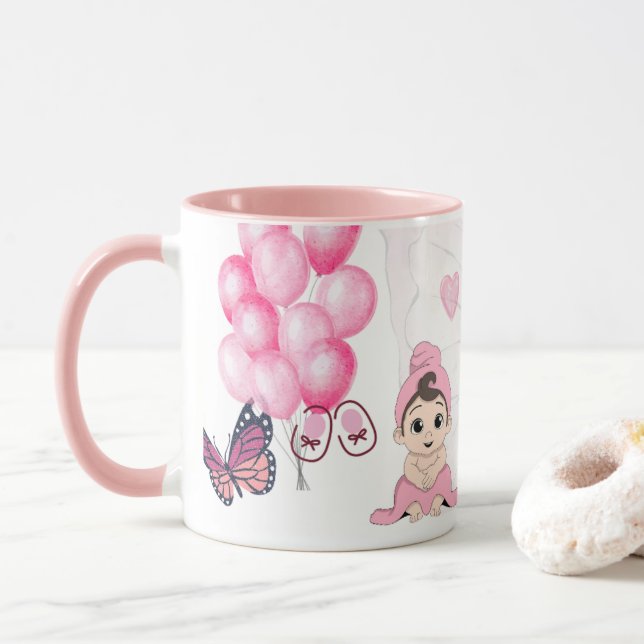 Caneca Parabéns É uma Menina (Com Donut)