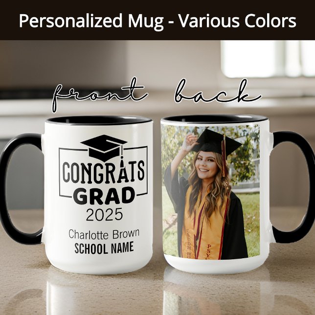 Caneca Parabéns Formando Mug Personalizado para Ela ou Pa (personalized graduation gift, graduation mug for her, custom grad mug, graduate gift, high school)