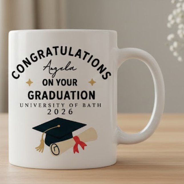 Caneca Parabéns Formatura Nome Universidade Ano (Criador carregado)
