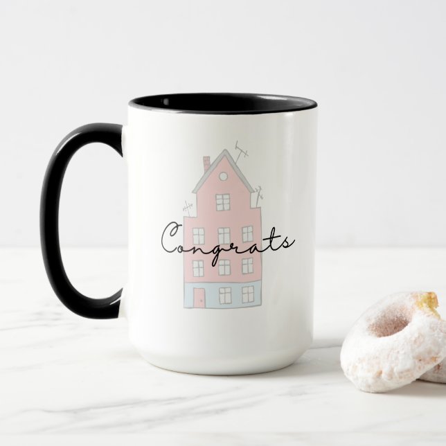 Caneca Parabéns pelo seu novo Mug doméstico (Com Donut)