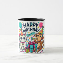 Caneca Parabéns, Quirky Animal Party