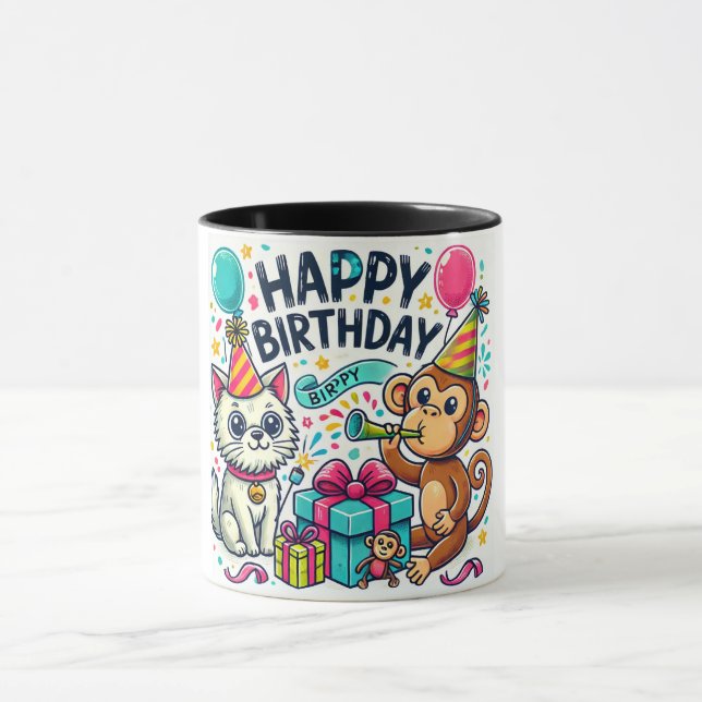 Caneca Parabéns, Quirky Animal Party (Centro)