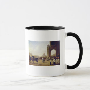 Caneca Parada no quadrado do palácio em St. Peterburg