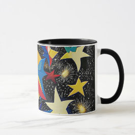 Caneca Paraíso da Galáxia - Noite Estrelada Abstrata Vibr