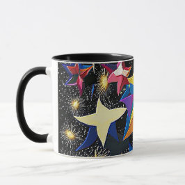 Caneca Paraíso da Galáxia - Noite Estrelada Abstrata Vibr