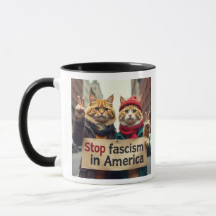 Caneca Parar Movimento de Resistência a Gatos Fascismo