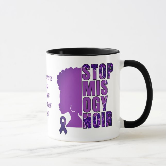 Caneca PARAR O MISOGYNOIR A Consciência da Violência Domé (Direita)