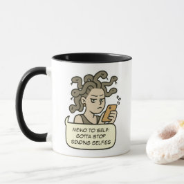 Caneca Pare De Enviar Selifes, Engraçado Medusa Mitologia