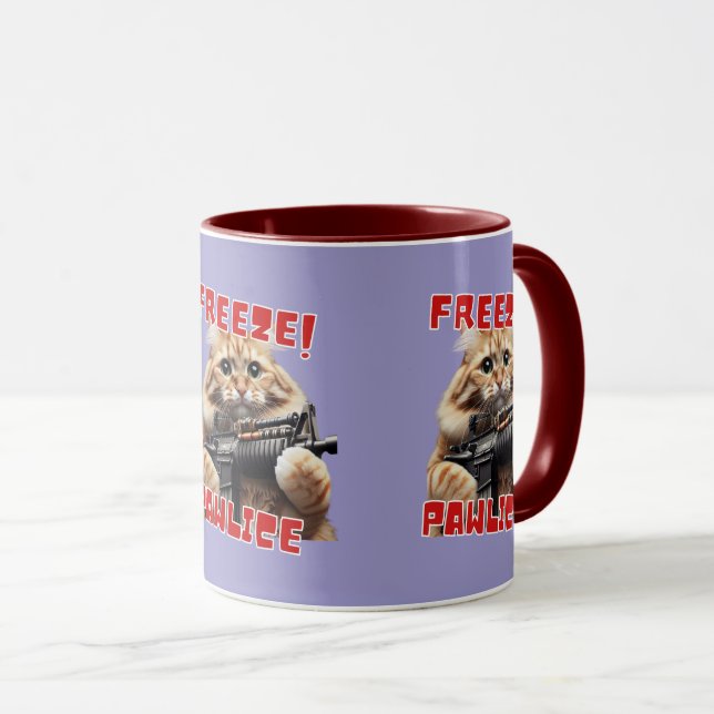 Caneca Pare! Presente Engraçado De Pawlice Para Pavimento (Frente Esquerda)