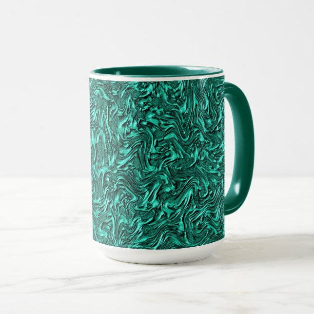 Caneca Parece uma pintura verde jade (Frente Esquerda)