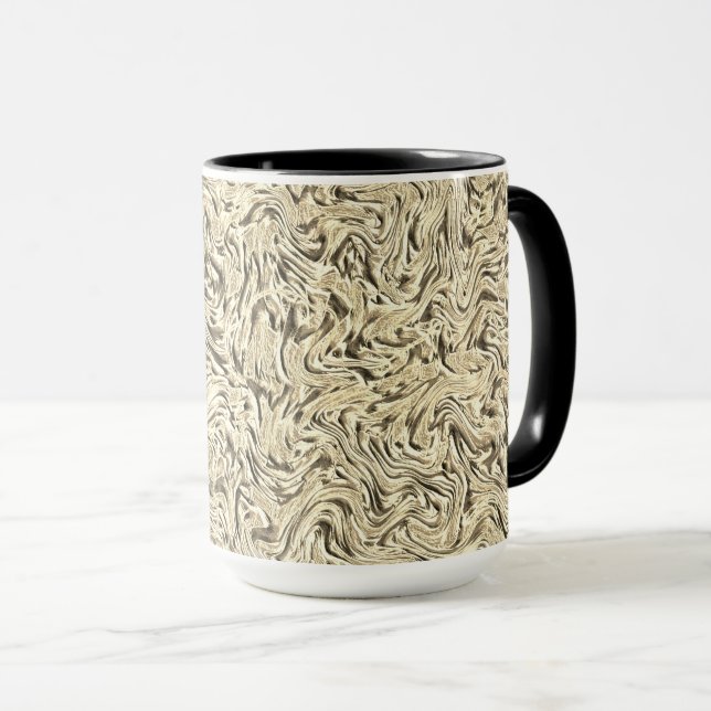 Caneca Parece uma textura de parede em tons beges (Frente Esquerda)