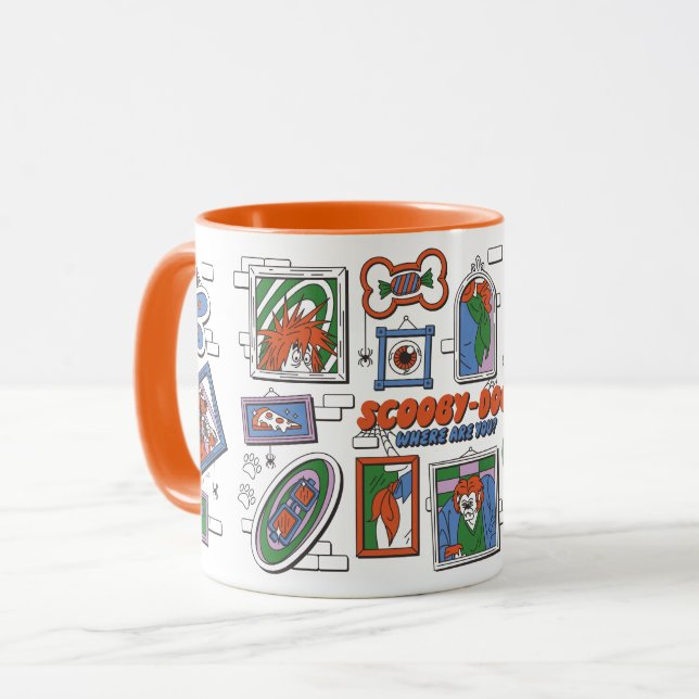 Caneca Parede de Quadros de Halloween do Scooby-Doo (Frente Esquerda)