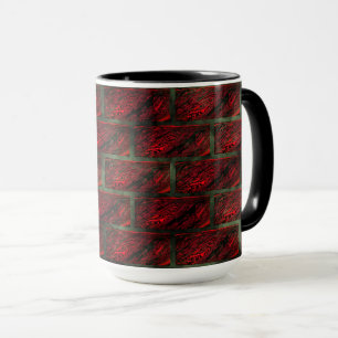 Caneca Parede de tijolos ou azulejos falsos expostos a si