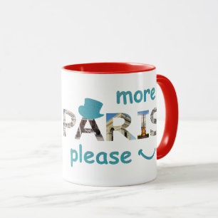 Caneca Paris atrai mais Paris, por favor, brilho azul