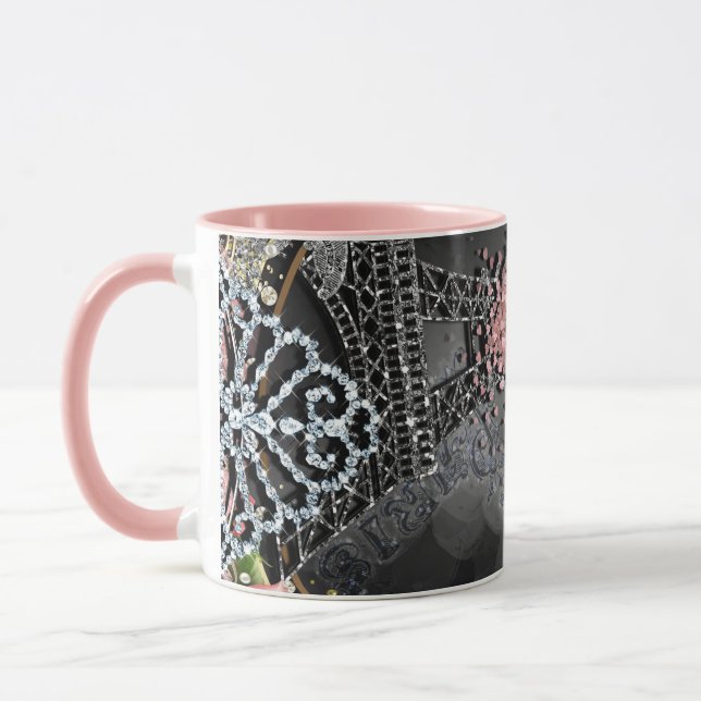 Caneca Paris Bling Glamor Sparkle France Girly Trendy (Esquerda)