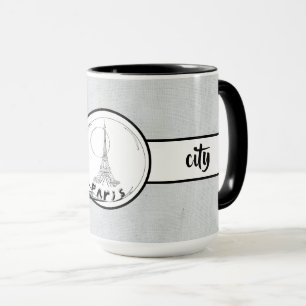 Caneca Paris City Elegant Linen Ringer 15oz