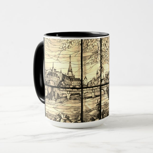 CANECA PARIS, FRANÇA, JANELA DE VIDRO RETENCIADO NEUTRAL (Frente Esquerda)