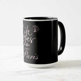 Caneca Paris rosa, & preto
