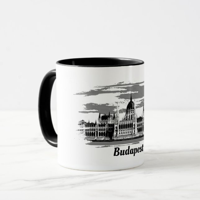 Caneca Parlamento Budapeste Hungria Presentes (Frente Esquerda)