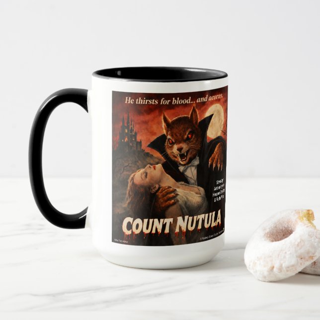 Caneca Paródia de Filme Retro do Conde Nutula (Com Donut)