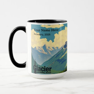 Caneca Parque Nacional da Geleira Moderna Retro Herança