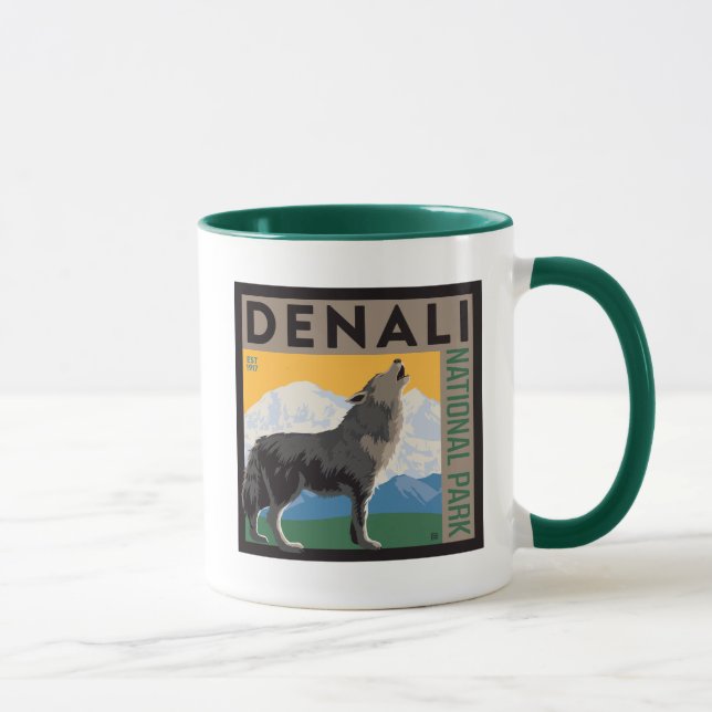 Caneca Parque Nacional Denali | Lobo Howling (Direita)