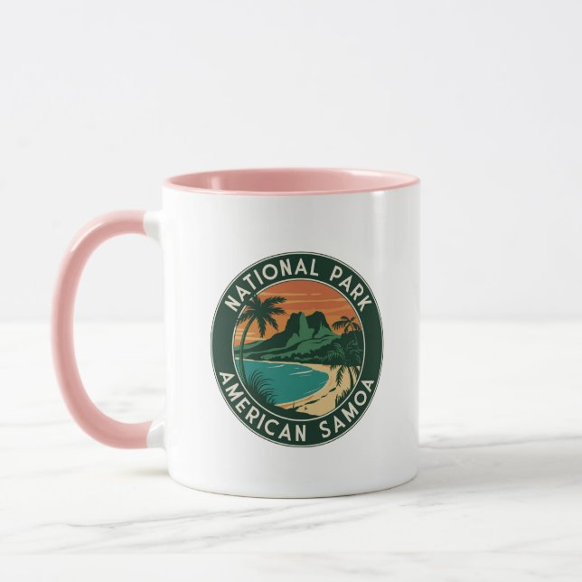 Caneca Parque Nacional do Americano Samoa Round Emblem (Esquerda)