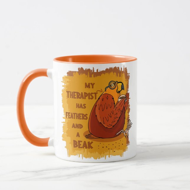 Caneca Parrot Therapist - Presente Engraçado para Proprie (Esquerda)