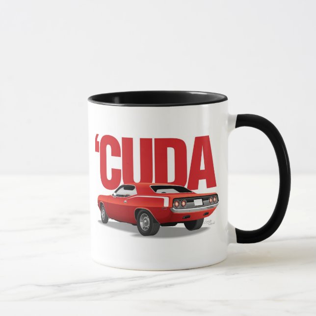 Caneca 'Parte traseira vermelha de Cuda (Direita)