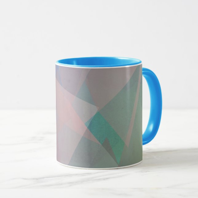 Caneca Partículas Abstratas Voadoras | Formas Geométricas (Frente Esquerda)
