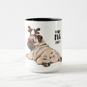 Caneca Partido alegre do Pug