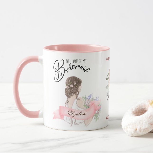 Caneca Partido Branded Bridesmaid Proposta de Marca Perso (Com Donut)