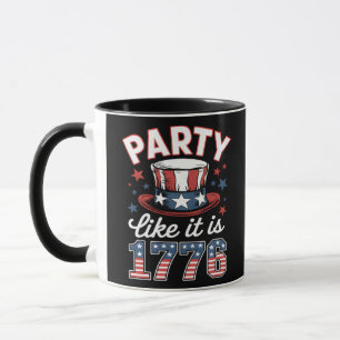 Caneca Partido como se fosse 1776 4 de julho Independênci