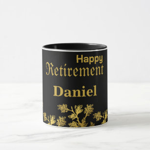 Caneca Partido Moderno Elegante Dourado Floral