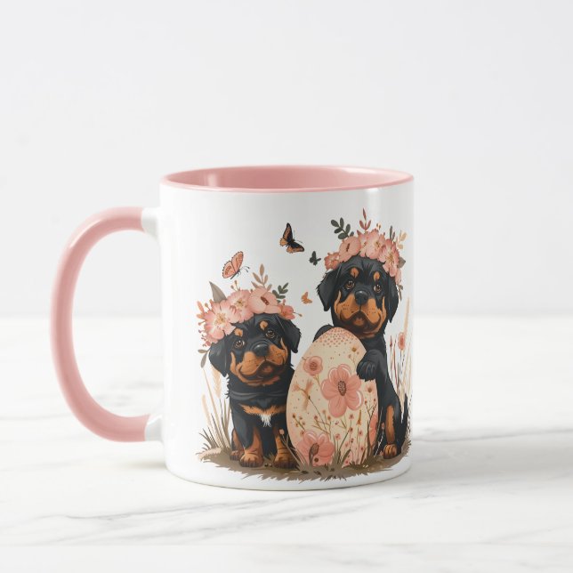 Caneca Páscoa Cães Rottweiler (Esquerda)