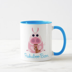 Caneca Páscoa   do celeiro do Peekaboo suspeitoso o porc