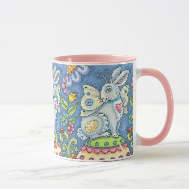 Caneca PÁSCOA FAIRY, RABBIT MUG Combo Rosa *Personalizar (Direita)