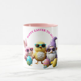 Caneca Páscoa legal Gnomo Pintinho Coelho Gnomo Óculos de