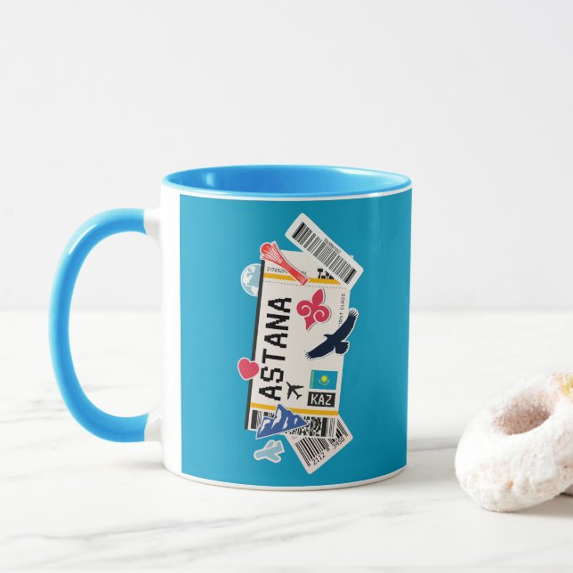 CANECA PASSAGEM DE EMBARQUE ASTANA KAZAKHSTAN (Com Donut)