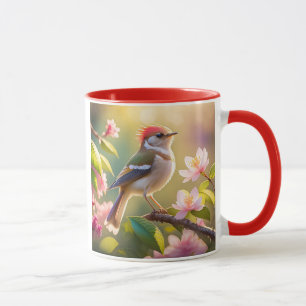 Caneca Passarinho Fantasia Cabeça Vermelha Peito Buffer