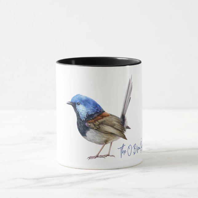 Caneca Pássaro Azul Finch personalizável  (Centro)