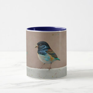 Caneca Pássaro Bonito numa Taça de Torre de Cerca