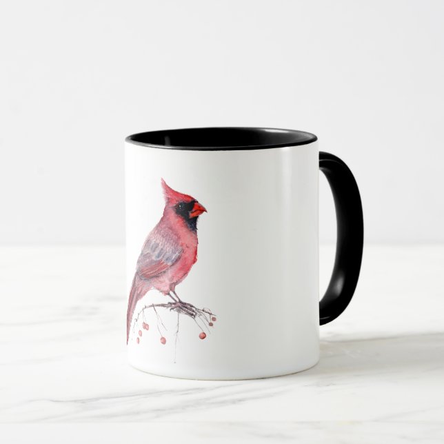 Caneca Pássaro Cardinal Vermelho (Frente Esquerda)