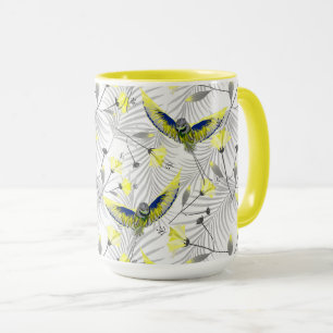 Caneca Pássaro Colorido na moda tropical do Paraíso
