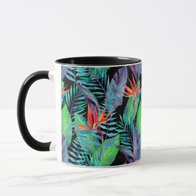 Caneca Pássaro da aguarela de paraíso (Esquerda)
