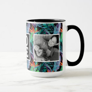 Caneca Pássaro da aguarela do AMOR do paraíso   com fot