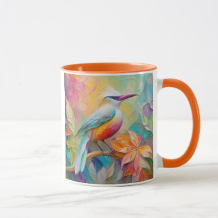 Caneca Pássaro da fantasia vermelho-rosa-bico